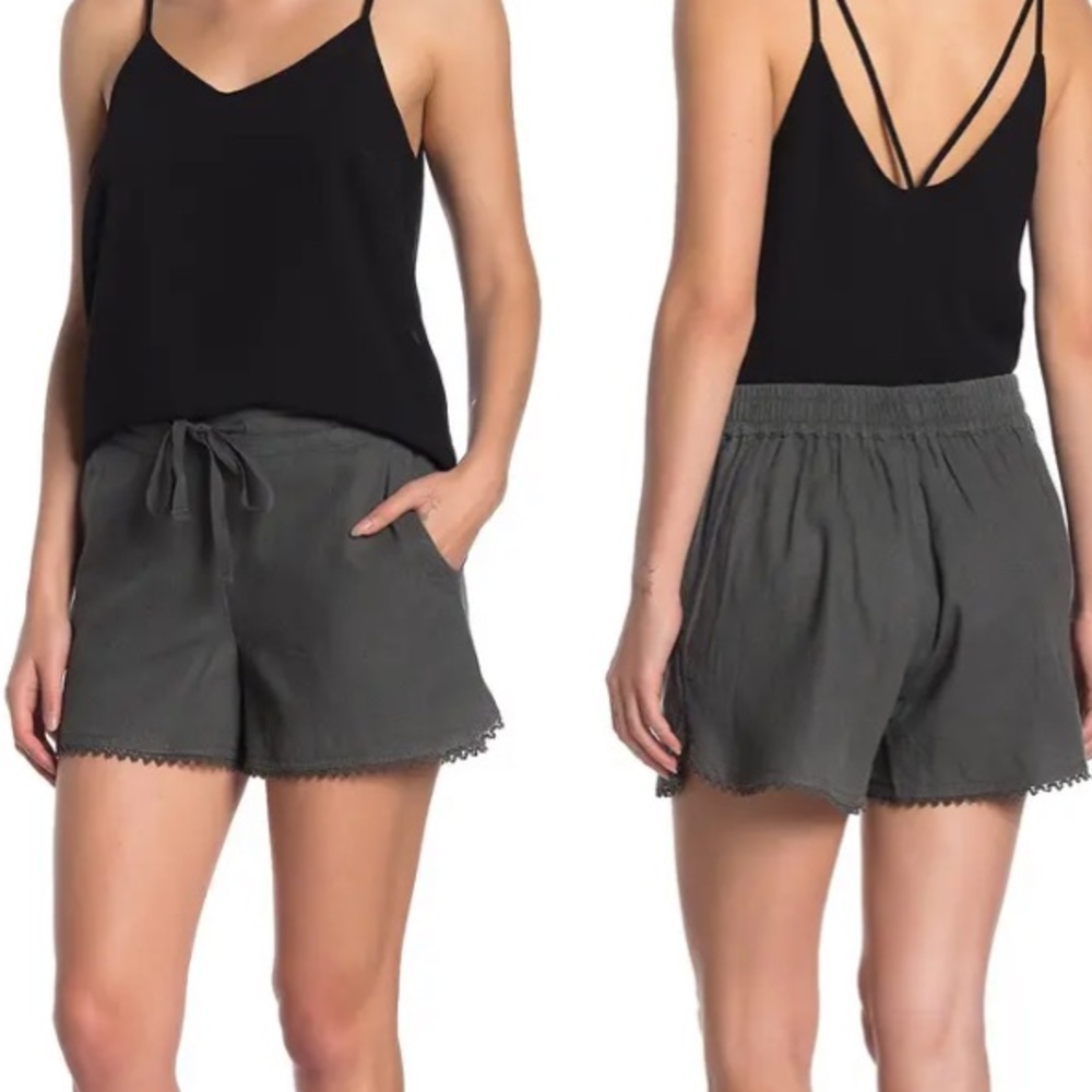 Calson Solid Linen Blend Shorts M